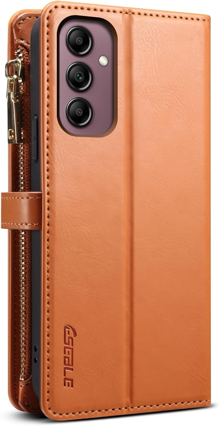 iTape Wallet case for Samsung Galaxy A55-5G, card slot photo frame flip stand phone protective case (RFID anti-theft brush) with wrist strap, cross-body strap Black