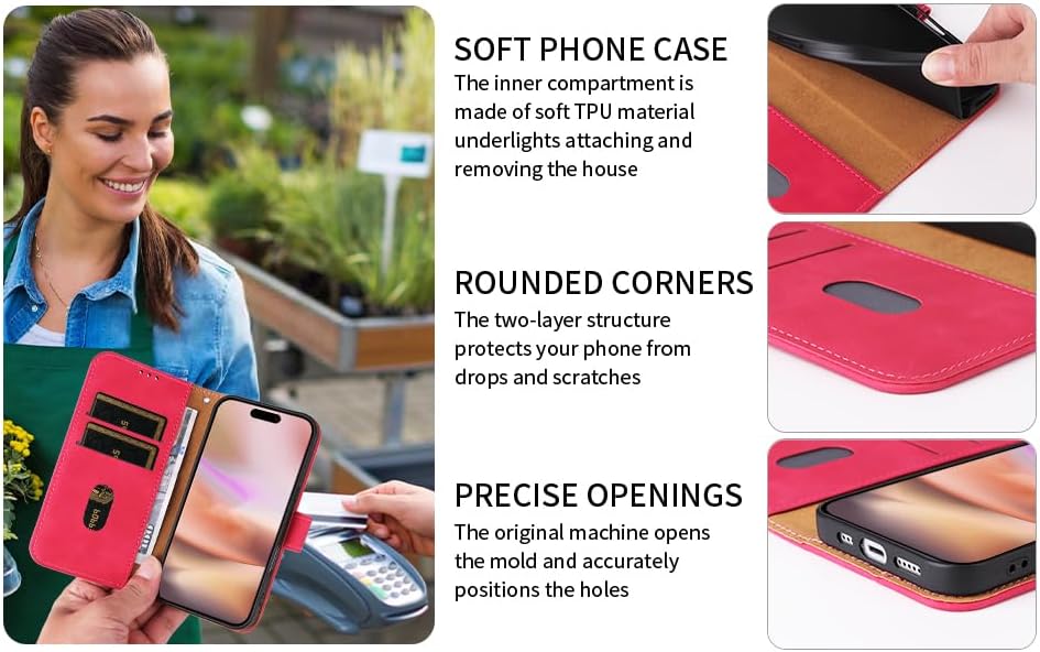iTape Mobile phone case compatible with Samsung Galaxy S25 Edge. Soft touch flip holder credit card slot wallet phone case, shockproof and drop-proof Black