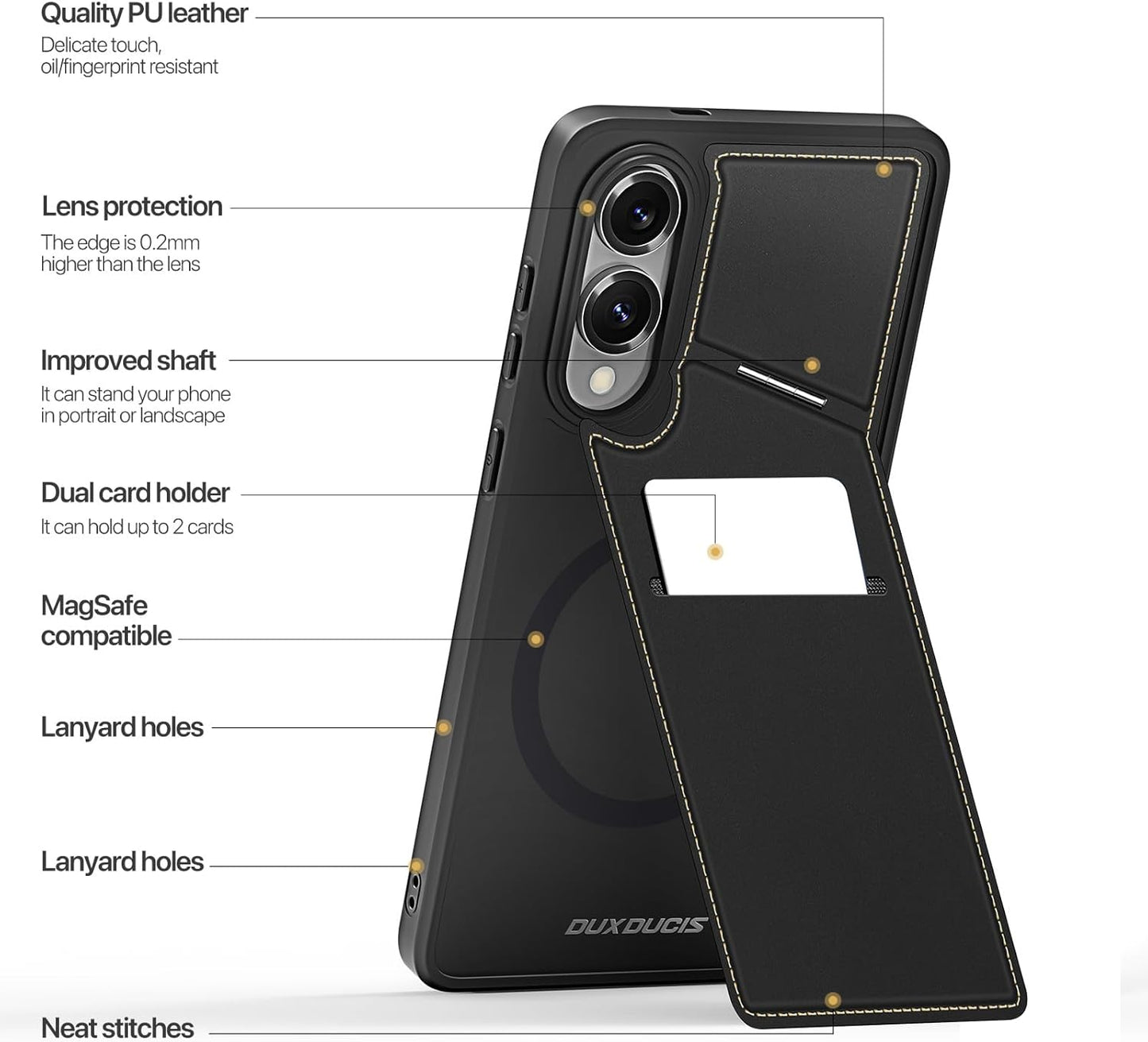 iTape 3 in 1 Magnetic Holder Phone Case for Samsung Galaxy S25 Edge, Wireless Charging Dual Card Phone Case Compatible with Samsung Galaxy S25 Edge RFID anti-theft card Purple