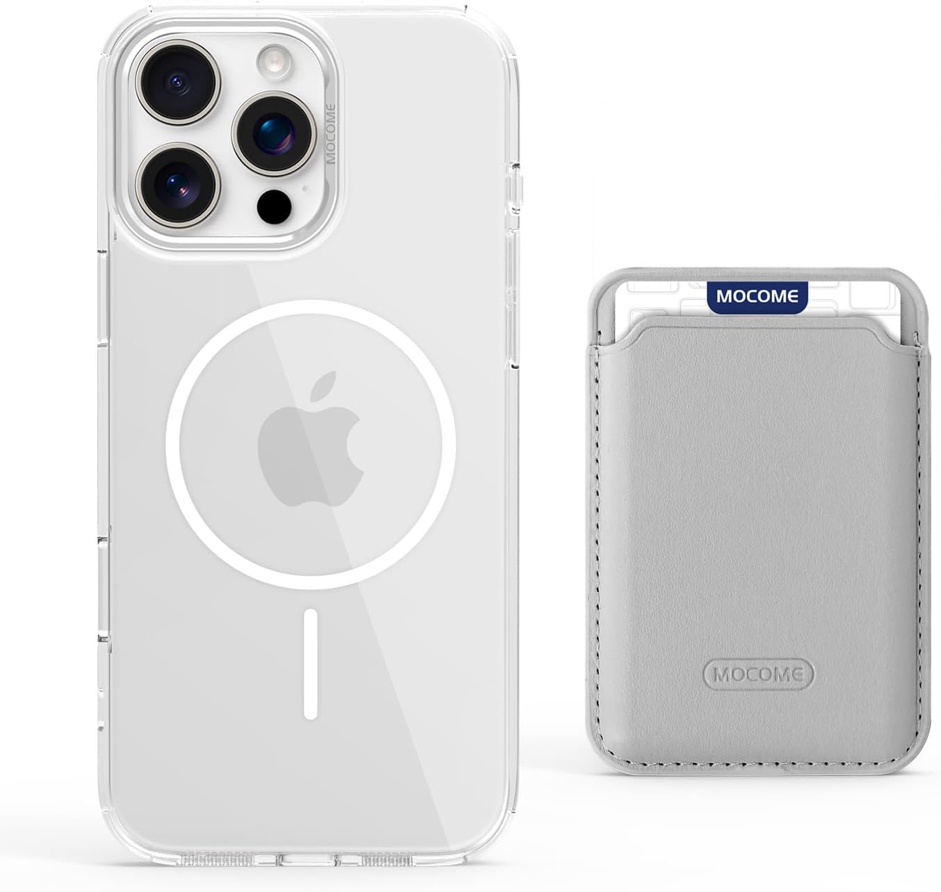 Magnetic transparent phone case for iPhone 16 Pro max, supports wireless charging, military-grade drop-proof, compatible with iPhone 16 Pro max Car magnetic bracket 2 in 1 magnetic card holder