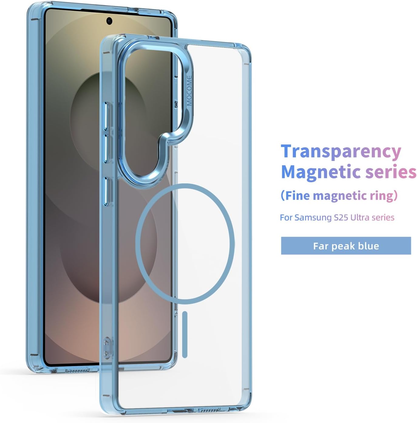 iTape Magnetic transparent phone case for Samsung Galaxy S25 Ultra, supports wireless charging, military-grade drop-proof, Car magnetic bracket 2 in 1 magnetic card holder