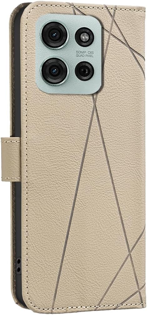 iTape Wallet phone case for Motorola Moto G75, RFID anti-theft wallet, pressed edge leather case flip cover stand Blue