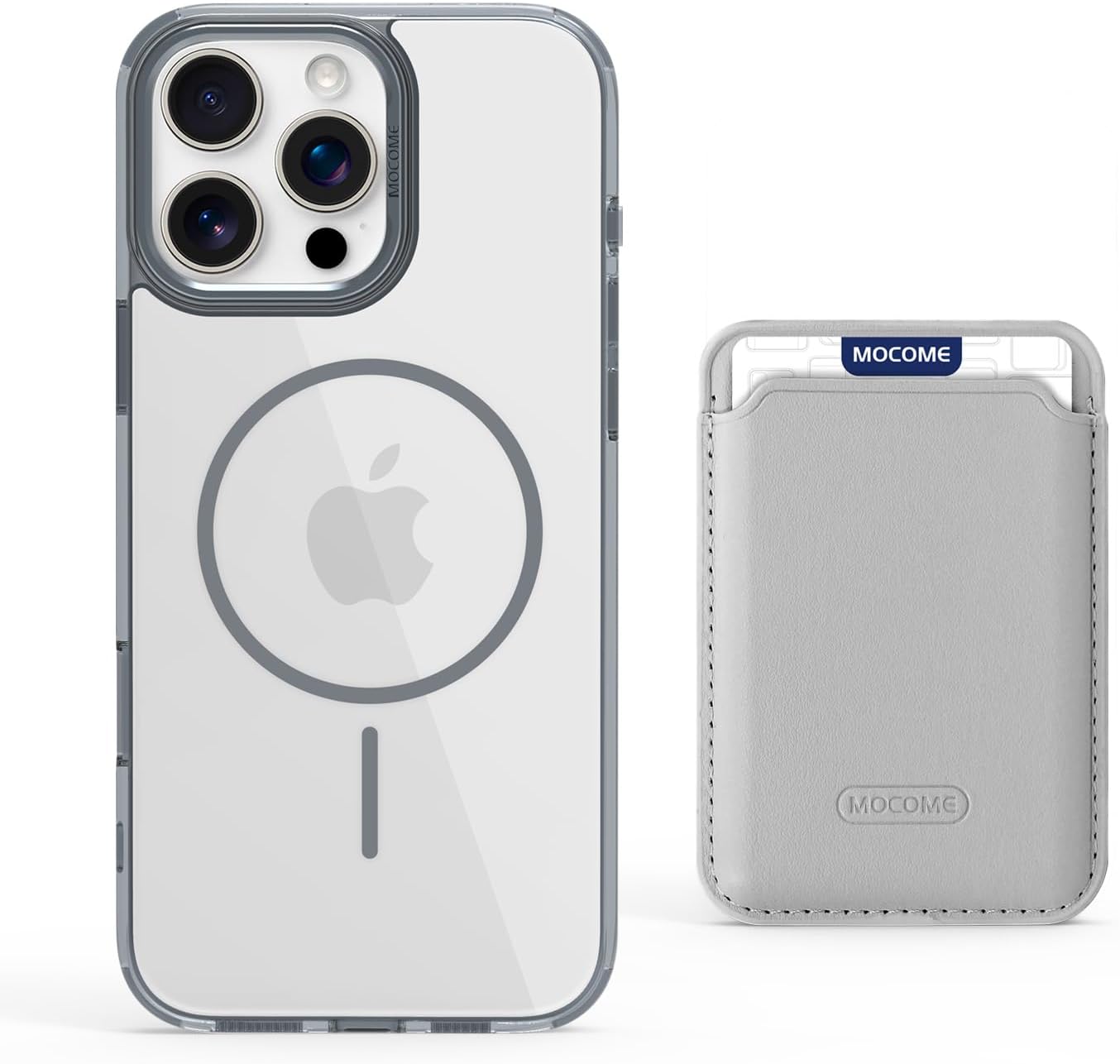 Magnetic transparent phone case for iPhone 16 Pro max, supports wireless charging, military-grade drop-proof, compatible with iPhone 16 Pro max Car magnetic bracket 2 in 1 magnetic card holder