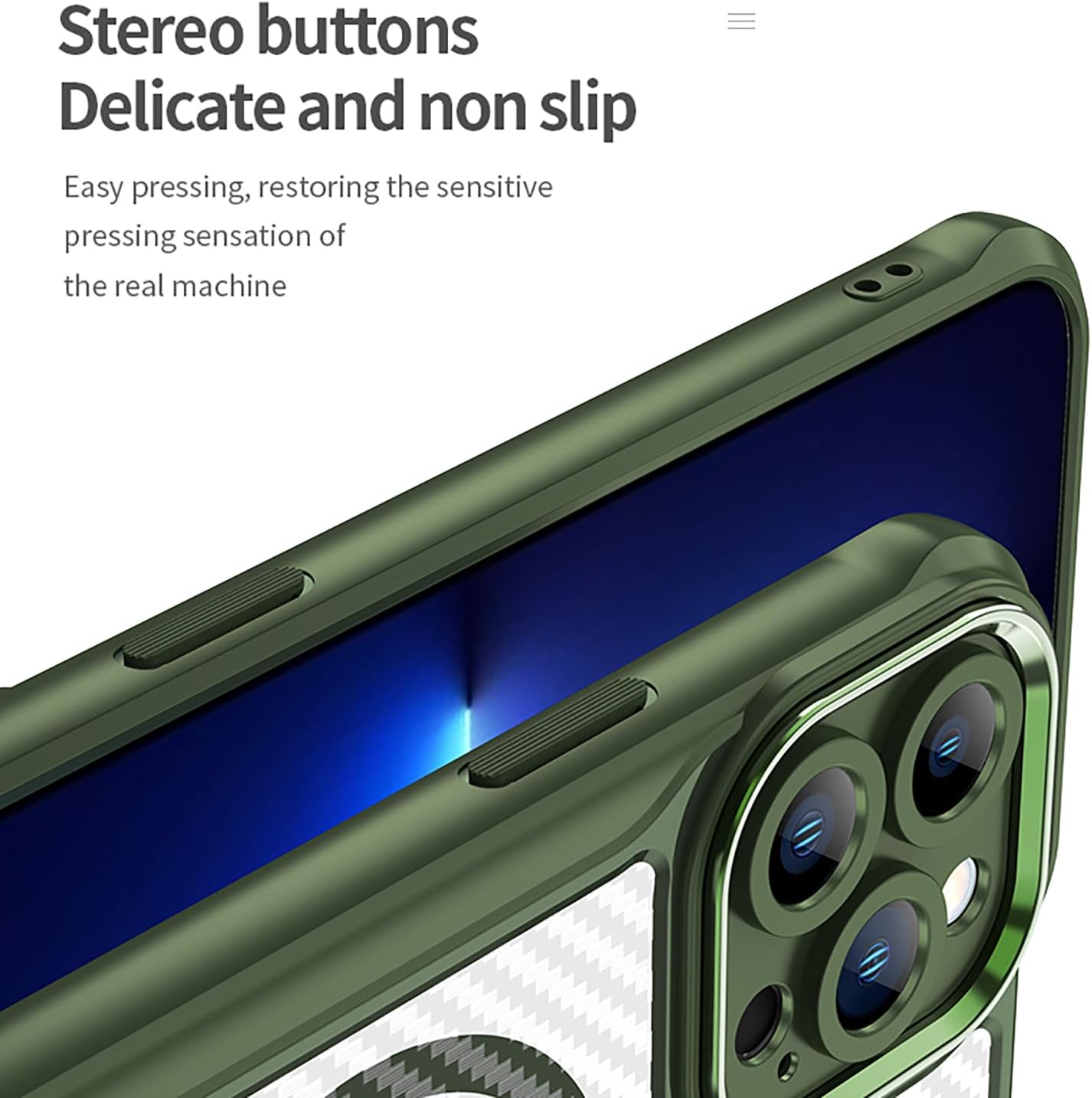 Magnetic carbon fibre case for iPhone 13 Pro max, support wireless charging, carbon fibre shockproof slim case Black