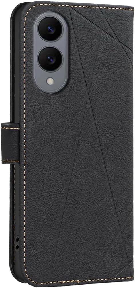 iTape Wallet phone case for Samsung Galaxy S25 Edge, RFID anti-theft wallet, pressed edge leather case flip cover stand Blue