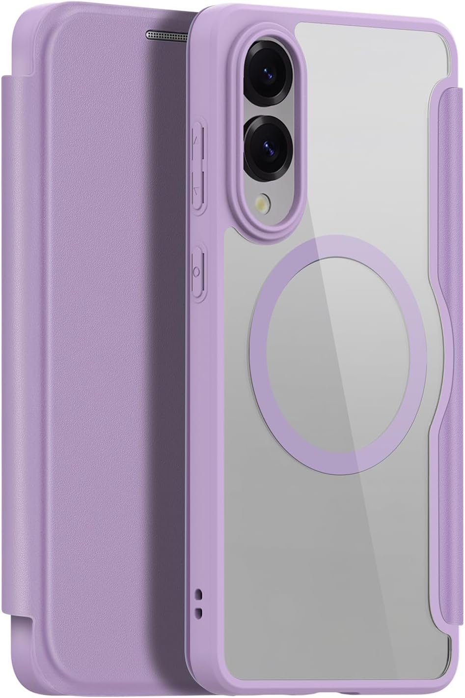 iTape Magnetic phone case for Samsung Galaxy S25 Edge, wireless charging + (FRID) anti-theft card slot, magnetic ring bracket, transparent back cover