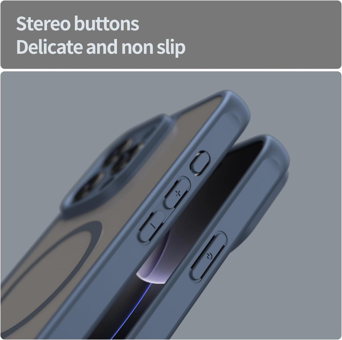 Magnetic translucent case for iPhone 16 Pro max, supports wireless charging, Shockproof slim protective case for iPhone 16 Pro max Shock-resistant slim case Blue