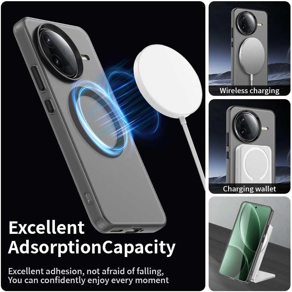 iTape TPU magnetic candy color mobile phone case for Xiaomi Redmi K80, supports wireless charging, four-corner airbag protection, military anti-fall mobile phone case Purple