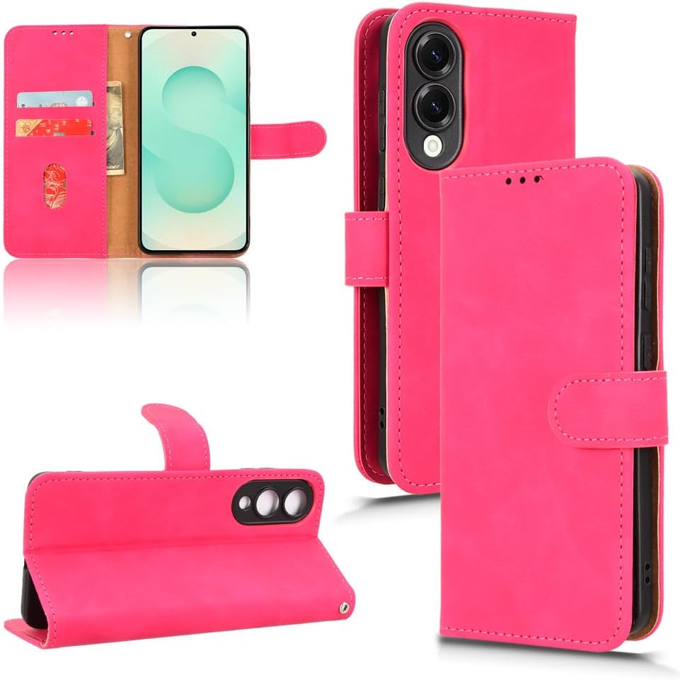 iTape Mobile phone case compatible with Samsung Galaxy S25 Edge. Soft touch flip holder credit card slot wallet phone case, shockproof and drop-proof Black