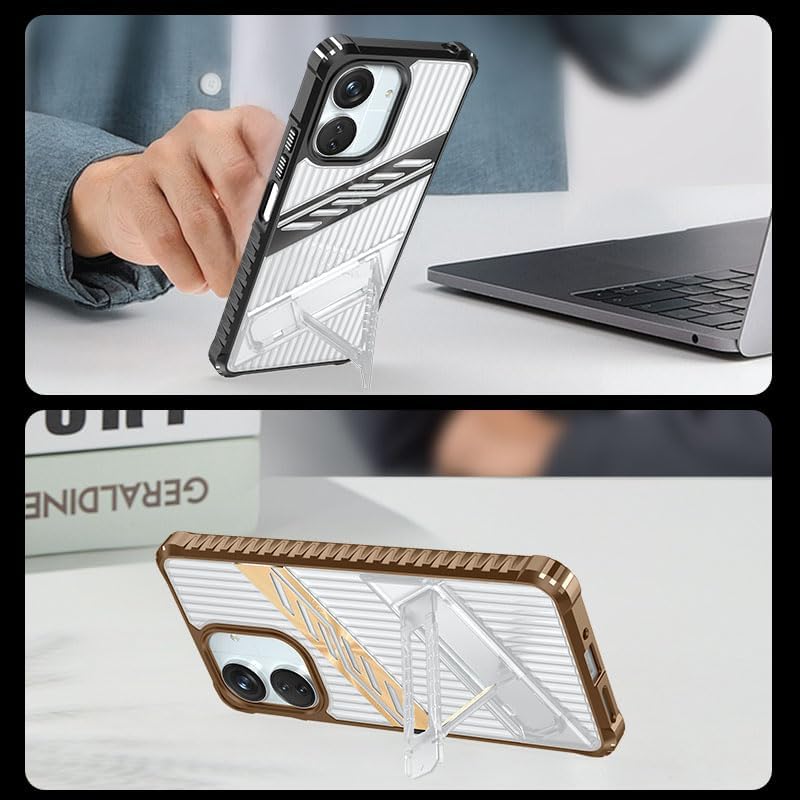 iTape Four-corner airbag anti-fall mobile phone case suitable for Xiaomi Redmi 13C 5G, invisible folding bracket, suitable for Xiaomi Redmi 13C 5G Green