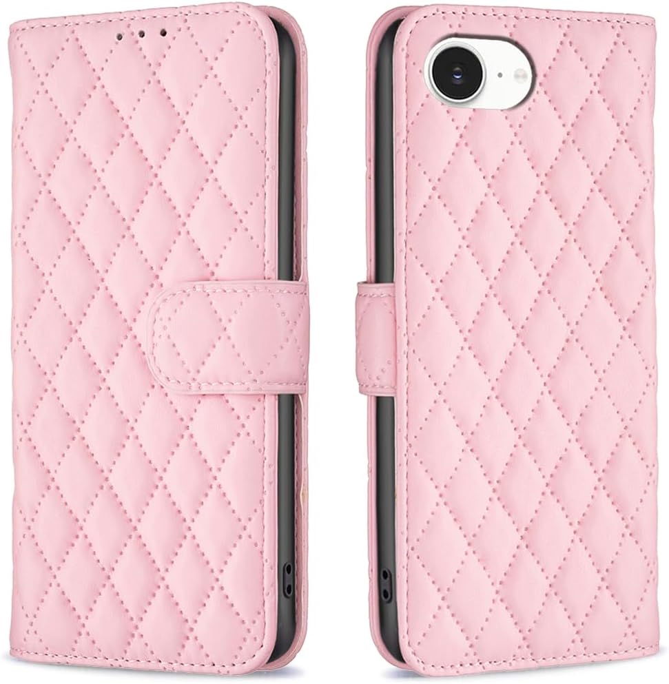 Diamond Wallet Case for iPhone 16E, Magnetic Snap Wallet Case, Flip-Stand for Shockproof Protection Green