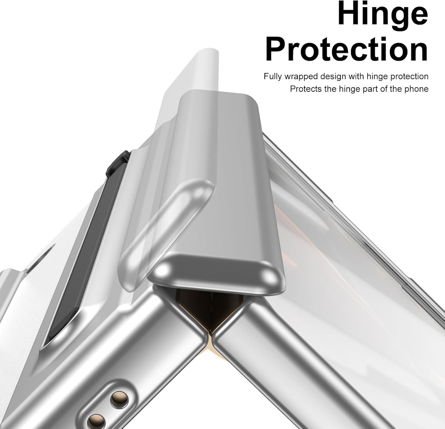 iTape Lightweight phone case for Samsung W25, hinged case supports wireless charging with lens protection, screen protector, complimentary stylus, drop-proof and fingerprint resistant Gold