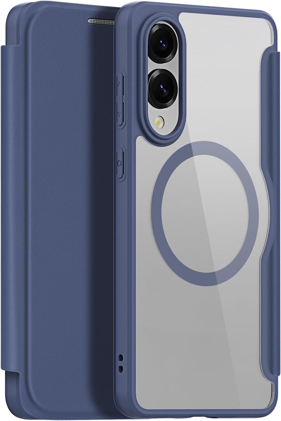 iTape Magnetic phone case for Samsung Galaxy S25 Edge, wireless charging + (FRID) anti-theft card slot, magnetic ring bracket, transparent back cover