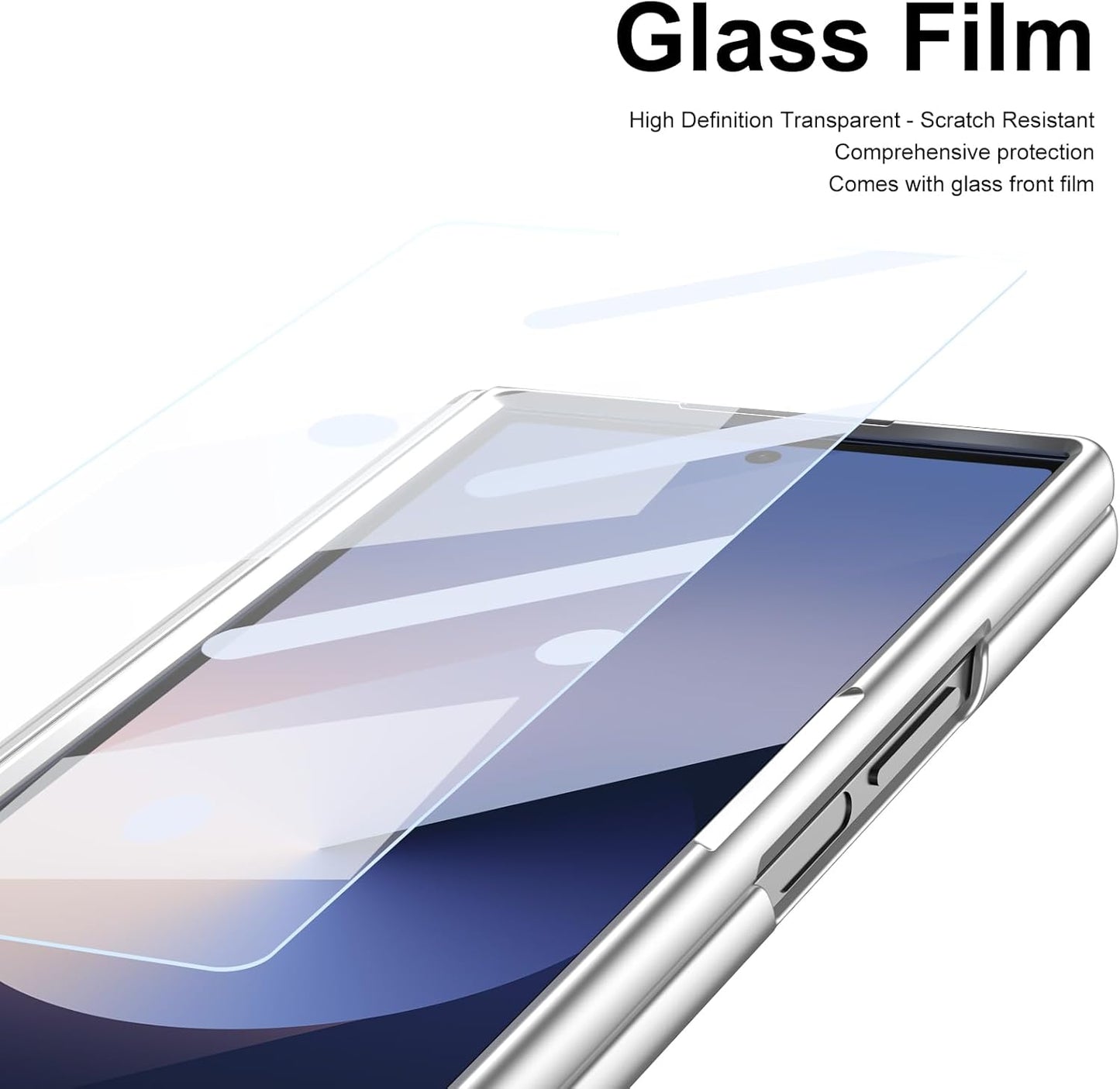 Lightweight phone case for Samsung Galaxy Z Fold6, hinged case supports wireless charging with lens protection, screen protector, complimentary stylus, drop-proof and fingerprint resistant