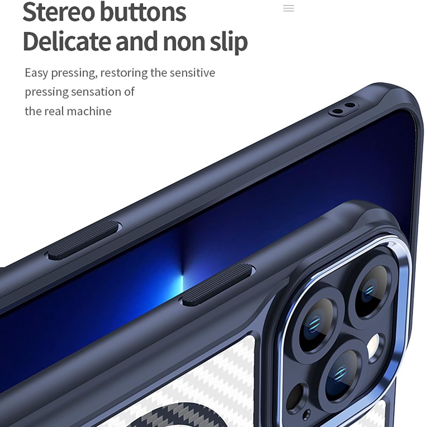 Magnetic carbon fibre case for iPhone 13 Pro max, support wireless charging, carbon fibre shockproof slim case Black