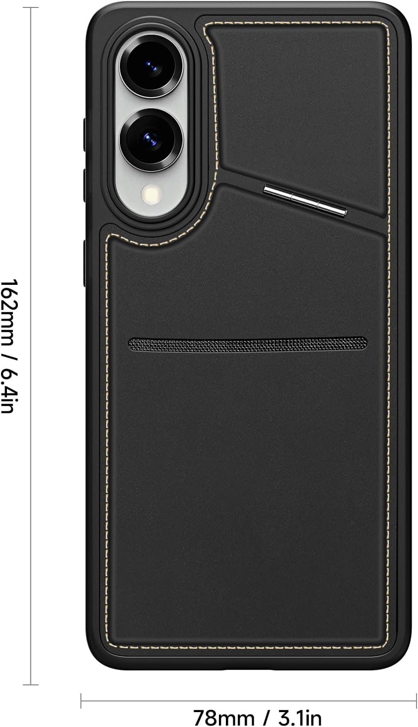 iTape 3 in 1 Magnetic Holder Phone Case for Samsung Galaxy S25 Edge, Wireless Charging Dual Card Phone Case Compatible with Samsung Galaxy S25 Edge RFID anti-theft card Purple