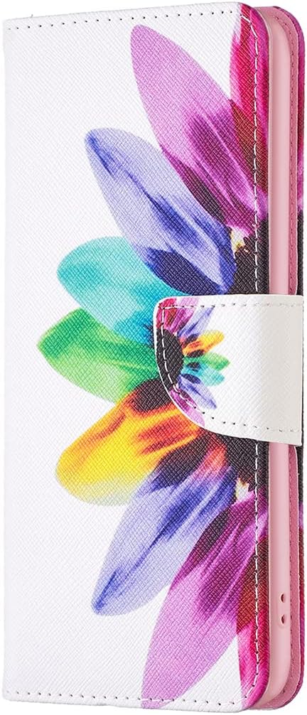 Painted phone case for iPhone 16E, magnetic closure wallet case, multiple card slots, wallet, flip cover, shockproof protection
