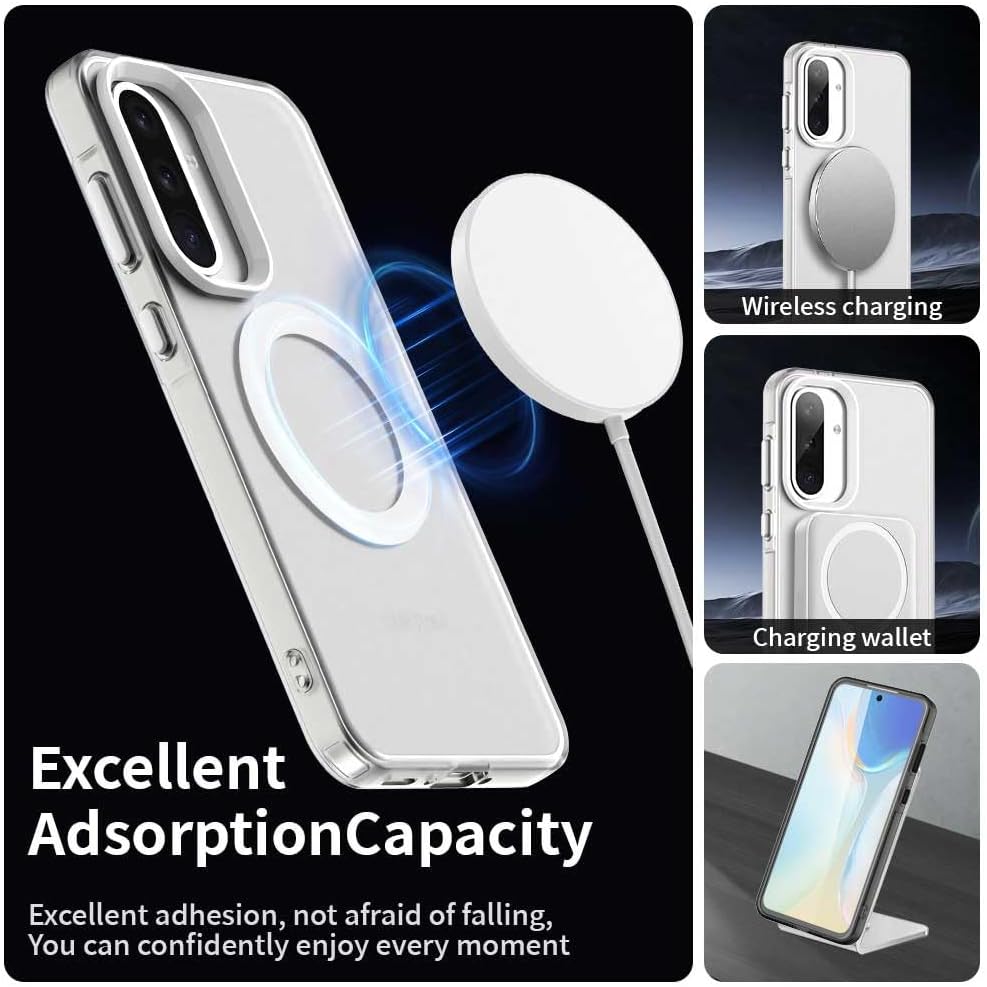 iTape TPU magnetic candy color mobile phone case for Samsung Galaxy A56 5G, supports wireless charging, four-corner airbag protection, military anti-fall mobile phone case Orange
