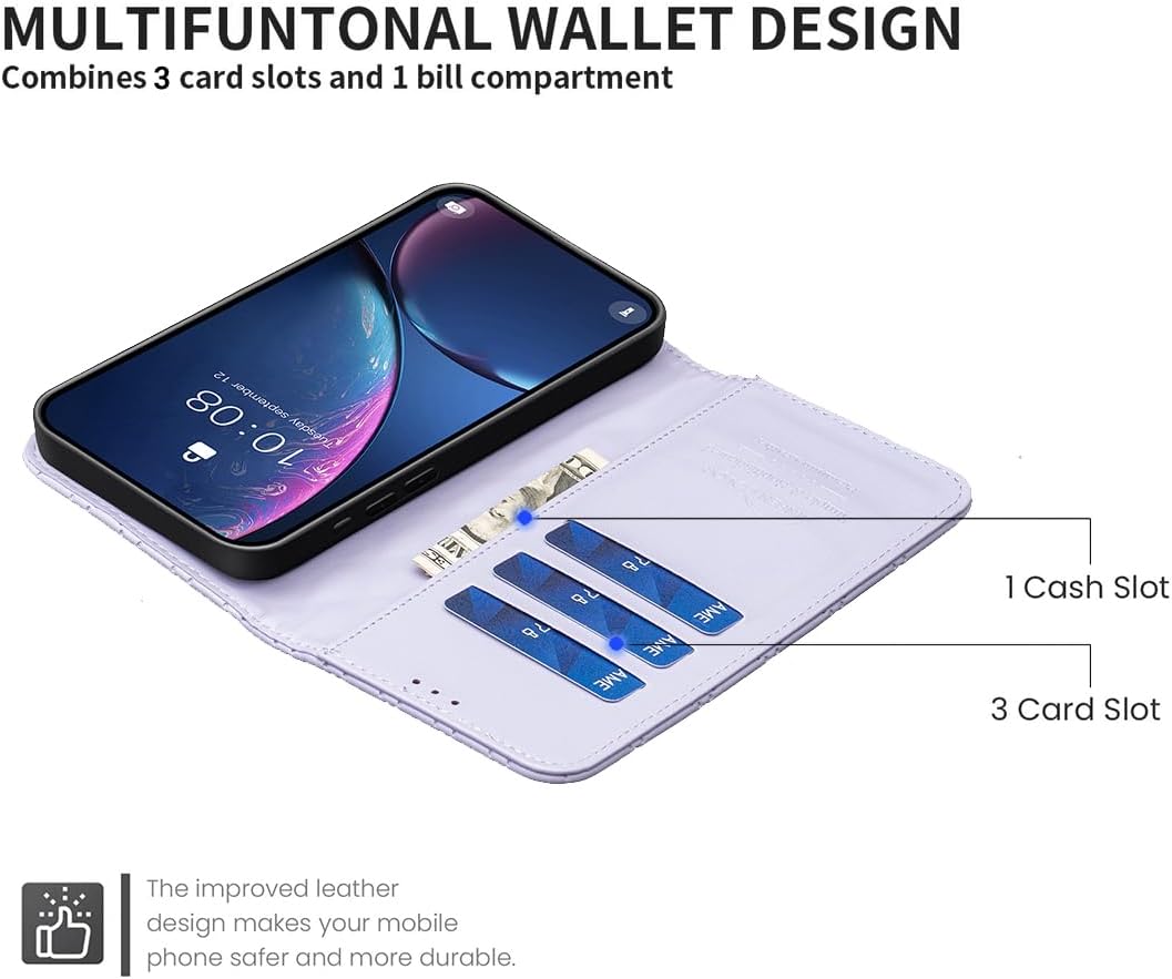 Diamond Wallet Case for iPhone 16E, Magnetic Snap Wallet Case, Flip-Stand for Shockproof Protection Green
