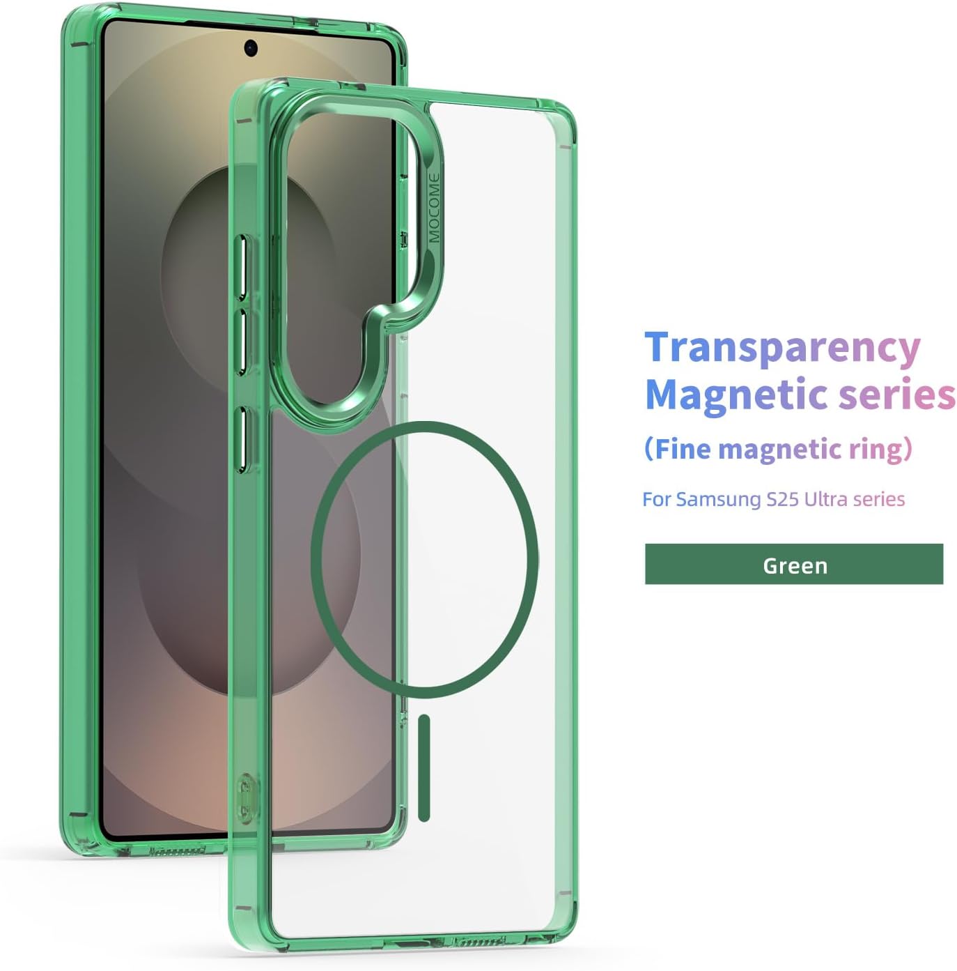 iTape Magnetic transparent phone case for Samsung Galaxy S25 Ultra, supports wireless charging, military-grade drop-proof, Car magnetic bracket 2 in 1 magnetic card holder
