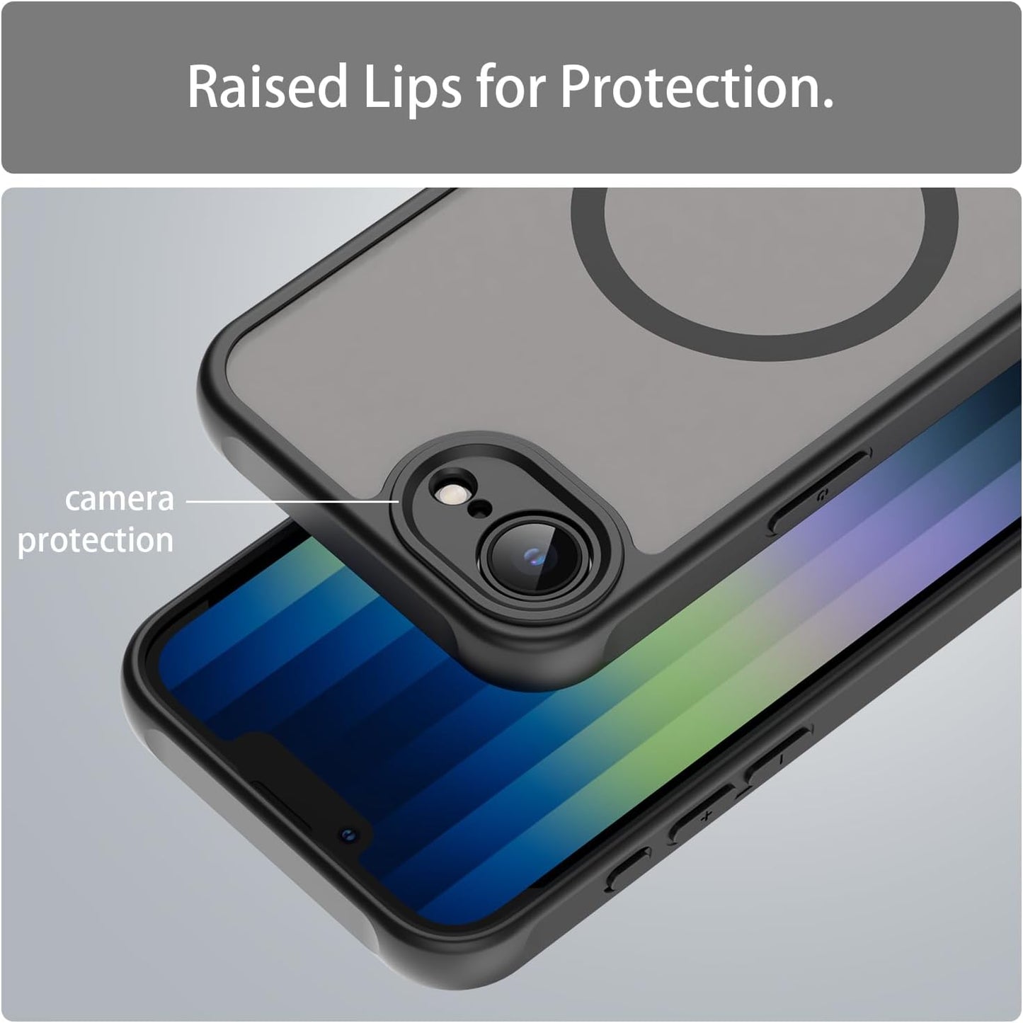 Magnetic translucent case for iPhone 16E, supports wireless charging, Shockproof slim protective case for iPhone 16E Shock-resistant slim case Purple