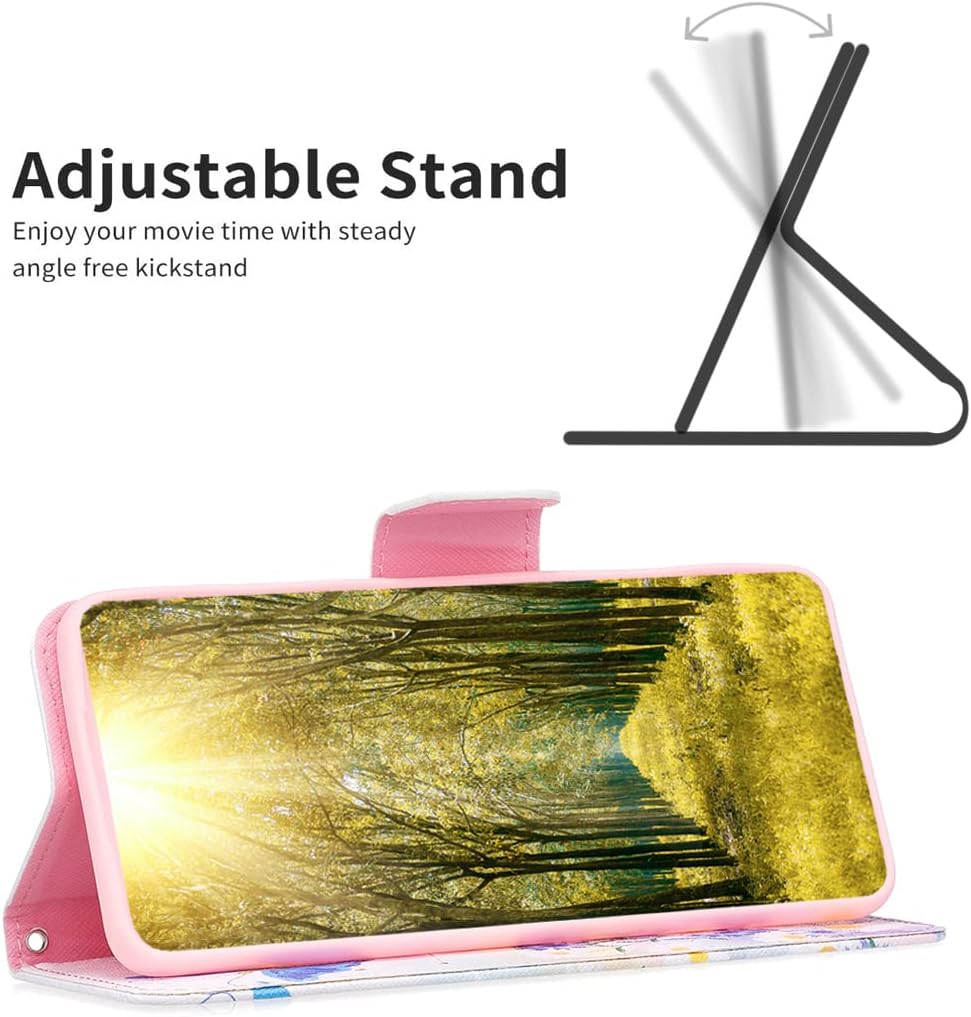 Painted phone case for iPhone 16E, magnetic closure wallet case, multiple card slots, wallet, flip cover, shockproof protection