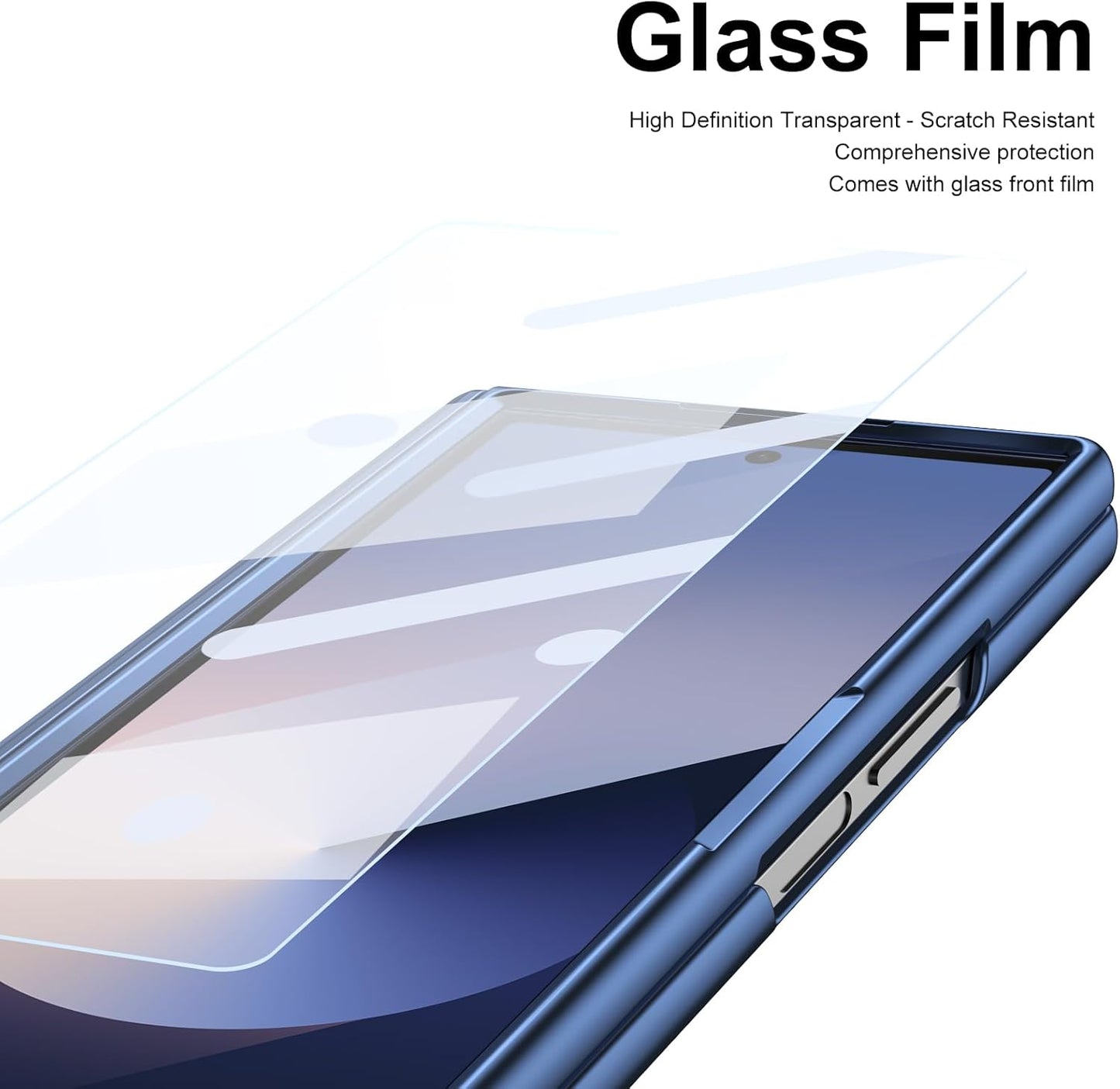 Lightweight phone case for Samsung Galaxy Z Fold6, hinged case supports wireless charging with lens protection, screen protector, complimentary stylus, drop-proof and fingerprint resistant