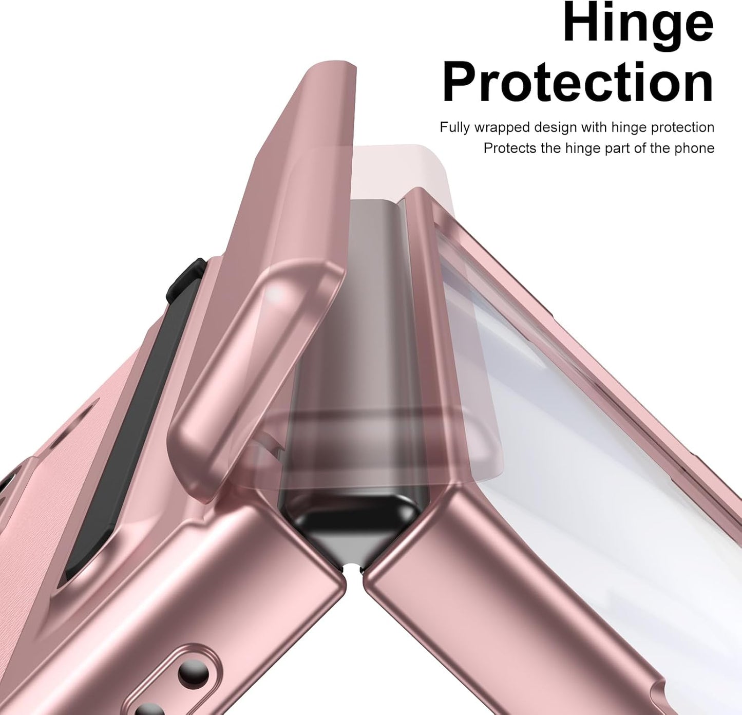 Lightweight phone case for Samsung Galaxy Z Fold5, hinged case supports wireless charging with lens protection, screen protector, complimentary stylus, drop-proof and fingerprint resistant