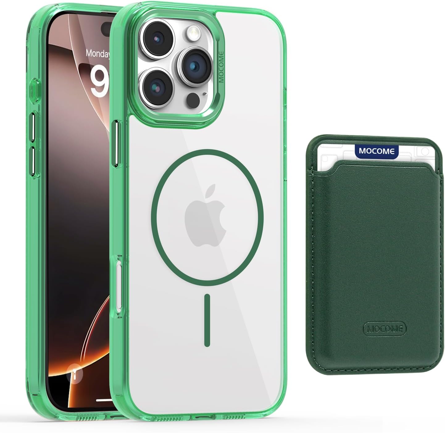 Magnetic transparent phone case for iPhone 16 Pro max, supports wireless charging, military-grade drop-proof, compatible with iPhone 16 Pro max Car magnetic bracket 2 in 1 magnetic card holder