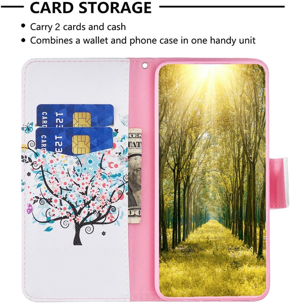 Painted phone case for iPhone 16E, magnetic closure wallet case, multiple card slots, wallet, flip cover, shockproof protection
