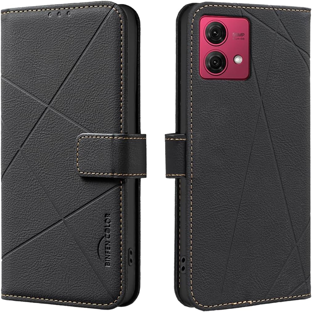 iTape Wallet phone case for Motorola Moto G84, RFID anti-theft wallet, pressed edge leather case flip cover stand