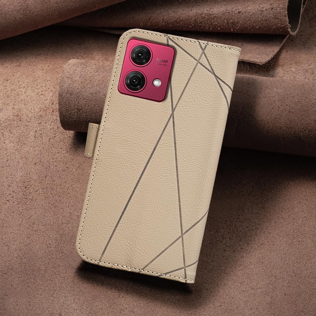 iTape Wallet phone case for Motorola Moto G84, RFID anti-theft wallet, pressed edge leather case flip cover stand