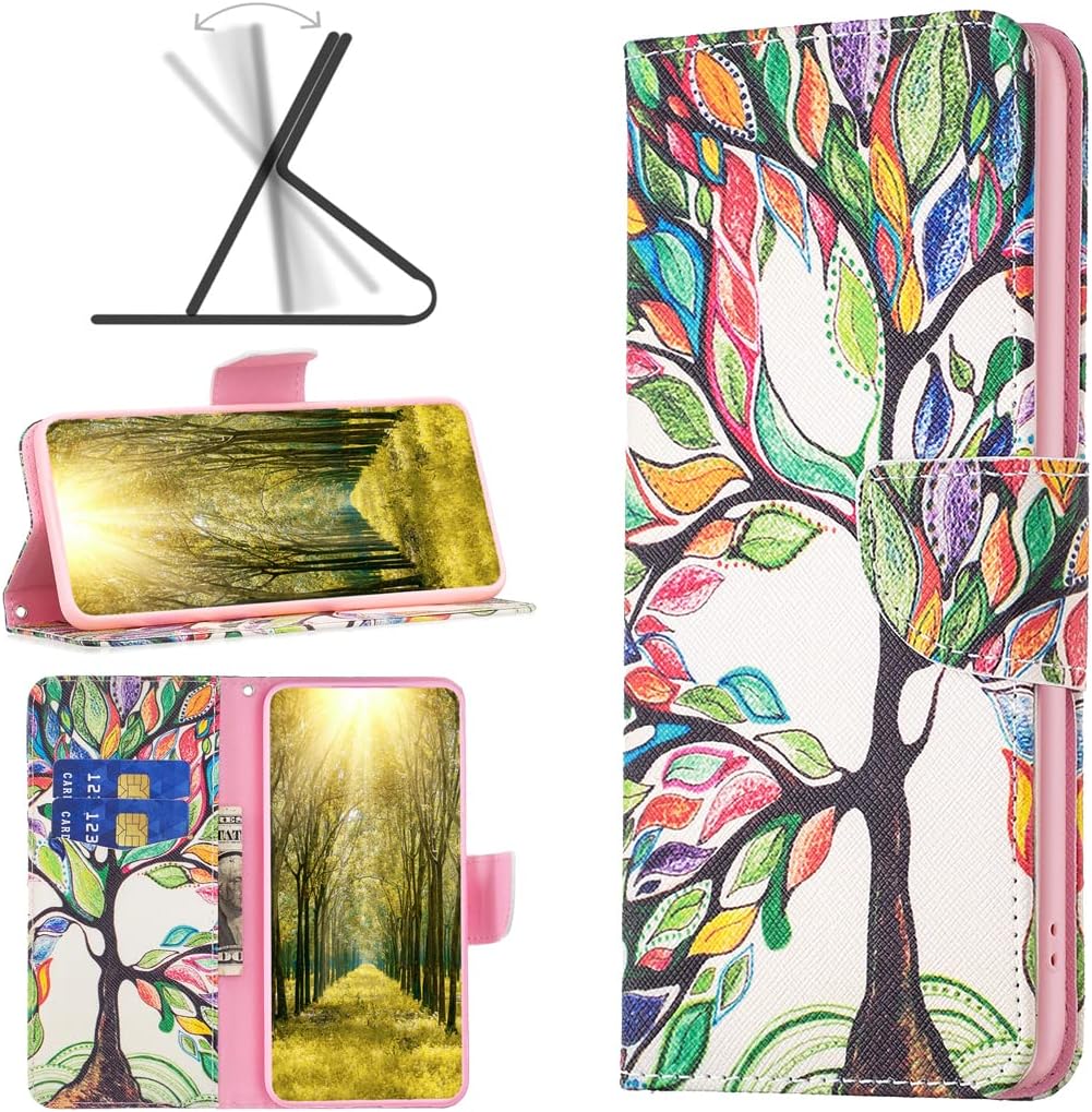 Painted phone case for iPhone 16E, magnetic closure wallet case, multiple card slots, wallet, flip cover, shockproof protection