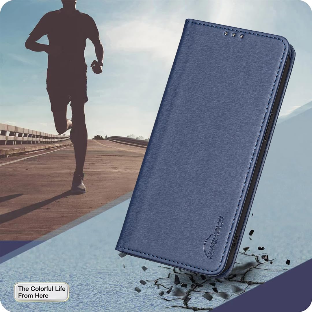 Leather Phone Case for iPhone 16E, Magnetic Leather Wallet Case, Flip Stand Shockproof Protection Gold