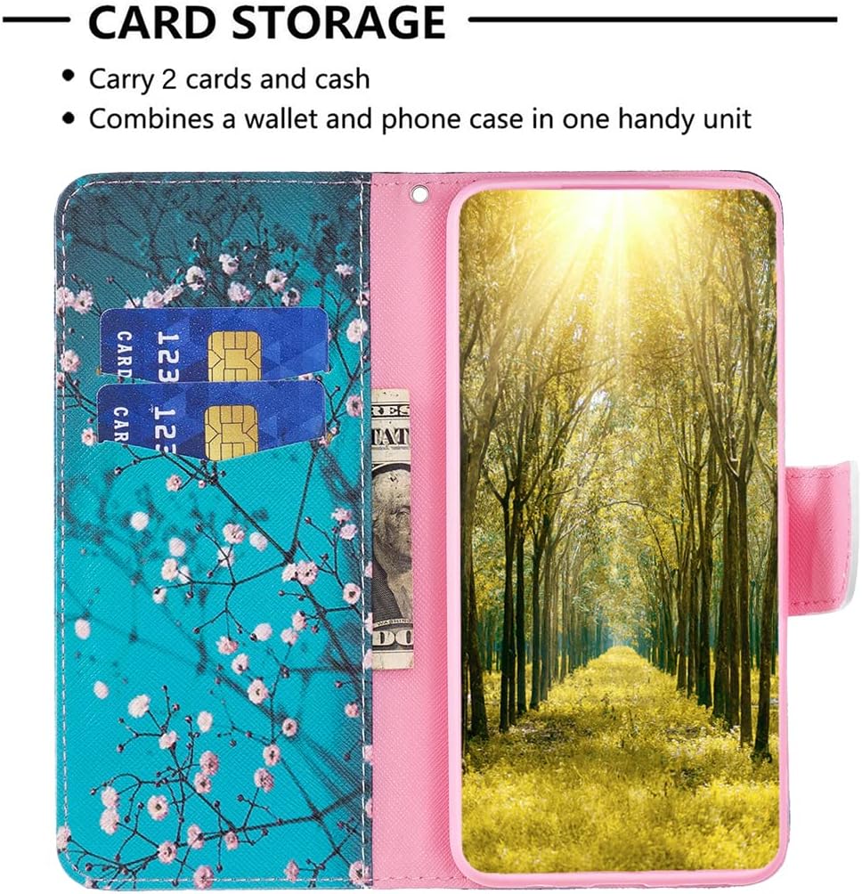 Painted phone case for iPhone 16E, magnetic closure wallet case, multiple card slots, wallet, flip cover, shockproof protection