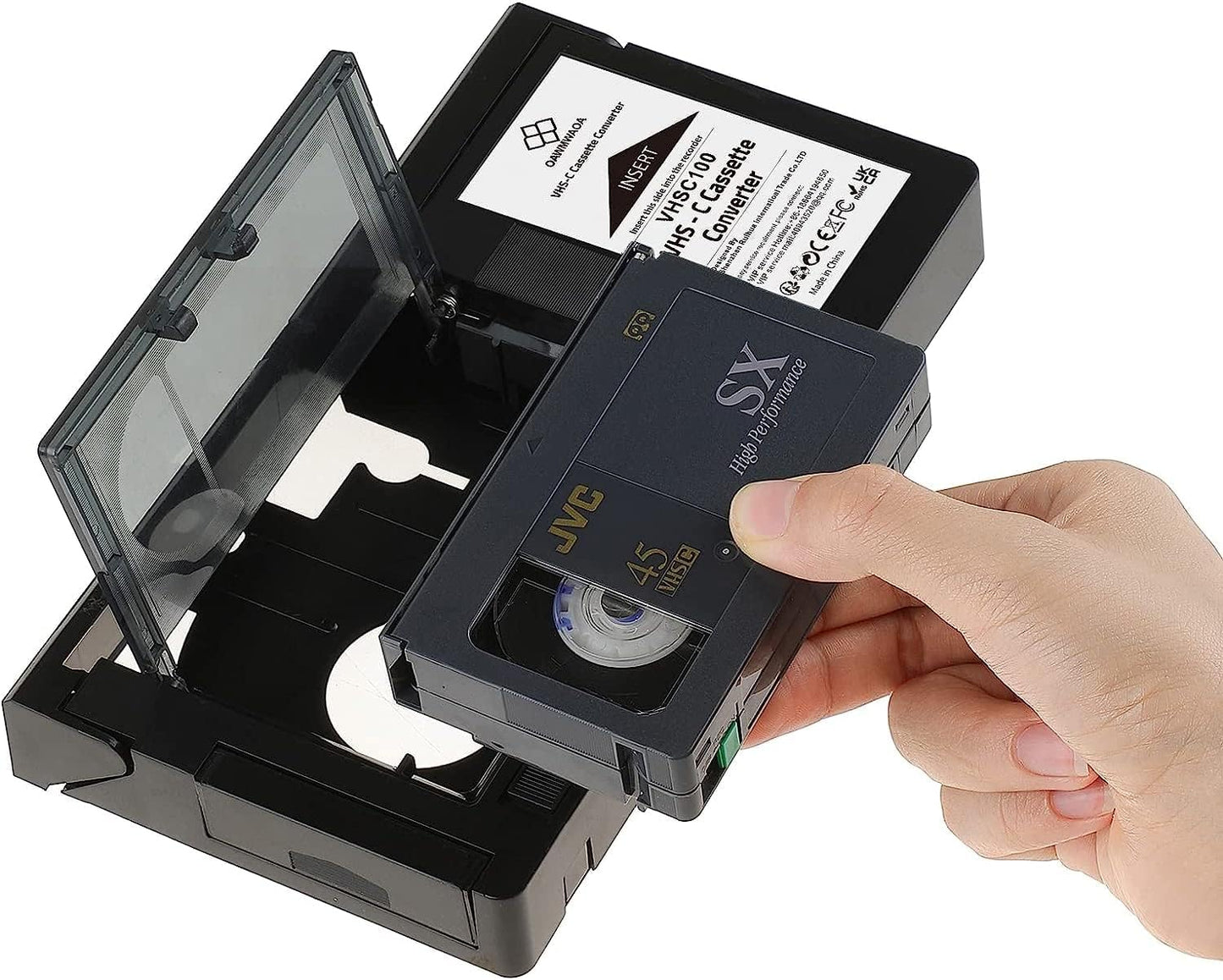 iTape VHS-C Cassette Adapter Compatible with VHS-C SVHS Camcorders Motorized VHS Cassette Converter Not Compatible with 8mm \/ MiniDV \/ Hi8