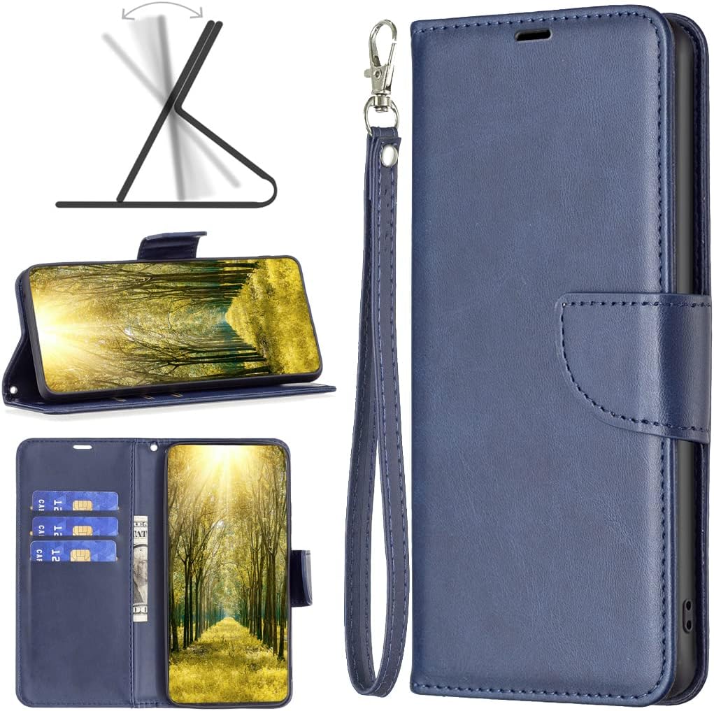iTape Solid lambskin leather phone case for Samsung Galaxy S25 Edge, snap wallet style case, flip stand shock protection Brown