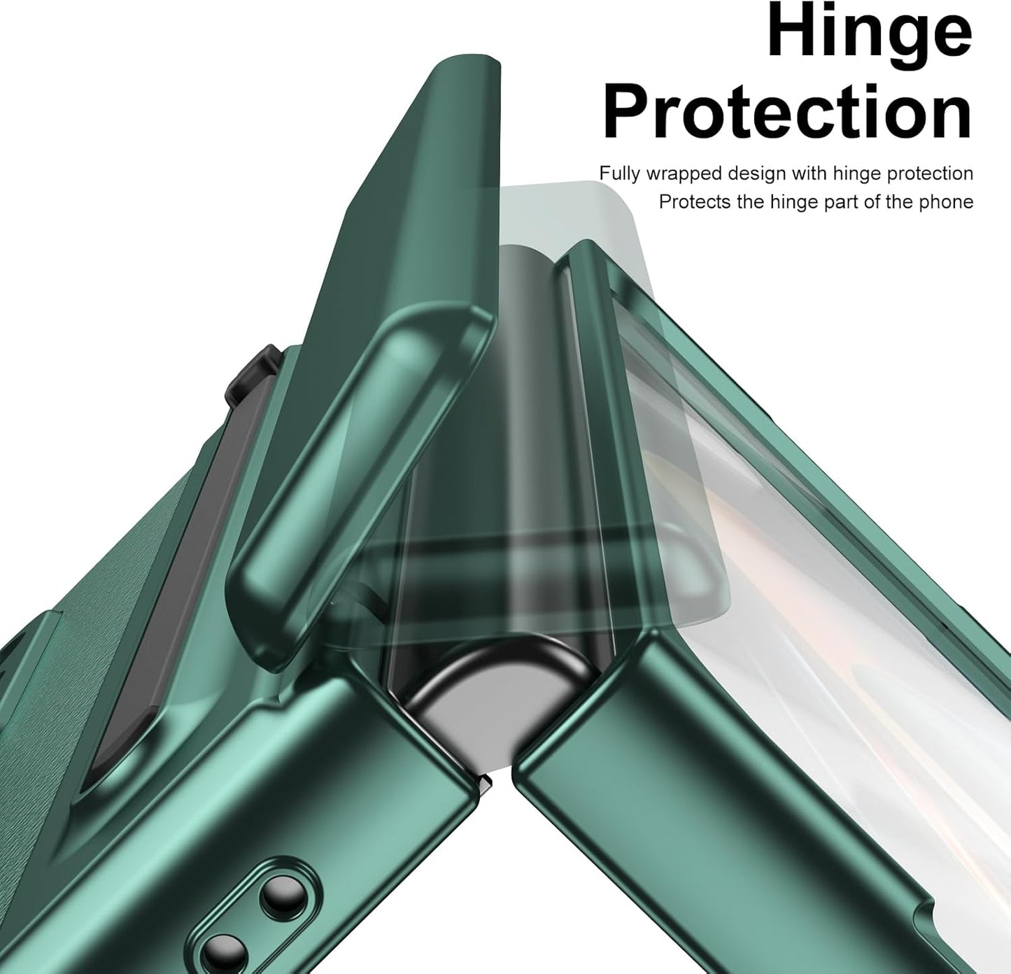 iTape Lightweight phone case for Samsung Galaxy Z Fold4, hinged case supports wireless charging with lens protection, screen protector, complimentary stylus, drop-proof and fingerprint resistant Blue
