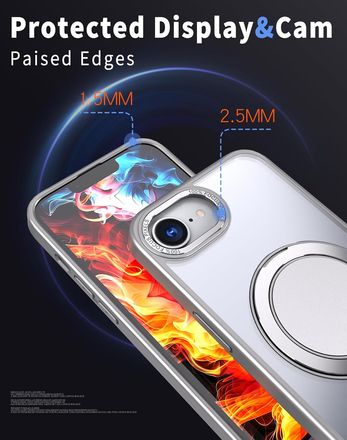 Magnetic phone case for iPhone 16E, mechanical gear 360° rotating bracket supports wireless charging, shockproof ultra-thin shell