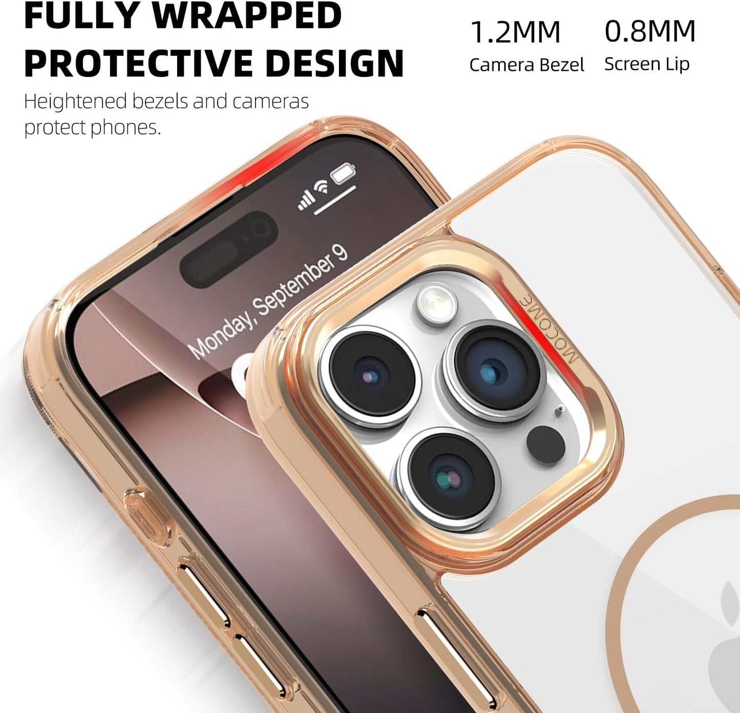 Magnetic transparent phone case for iPhone 16 Pro max, supports wireless charging, military-grade drop-proof, compatible with iPhone 16 Pro max Car magnetic bracket 2 in 1 magnetic card holder