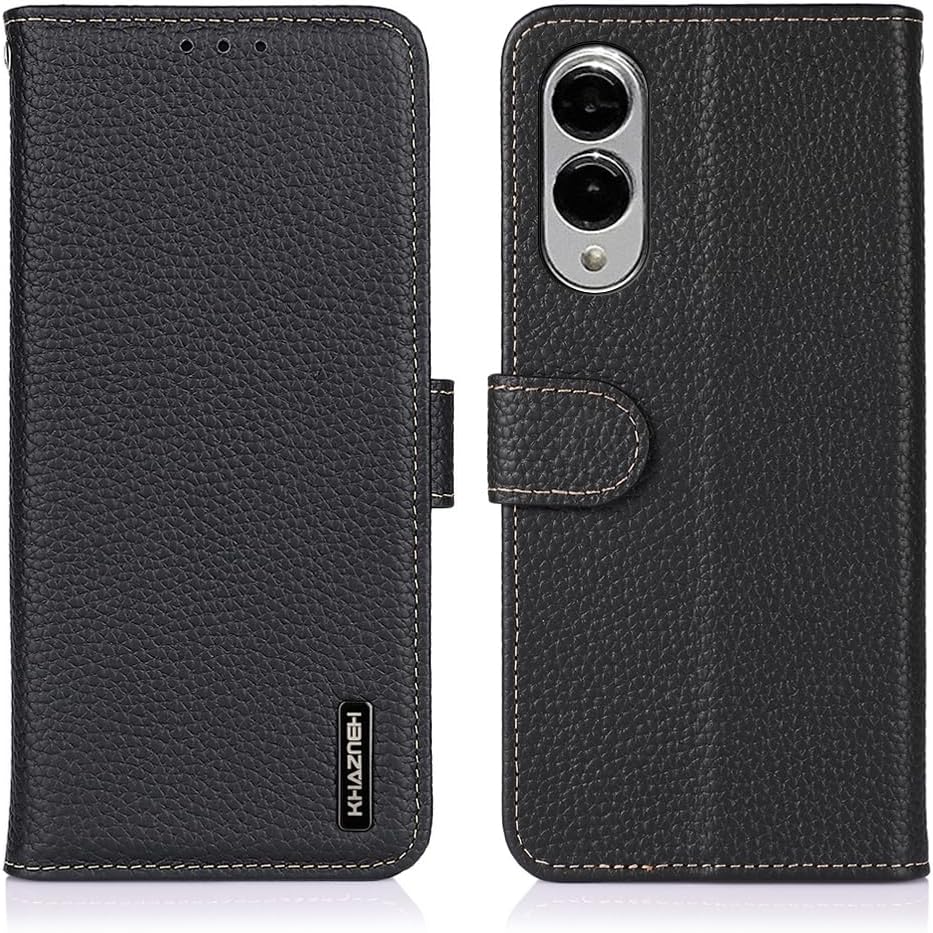iTape Genuine leather pebbled phone case for Samsung Galaxy S25 Edge, cowhide RFID anti-theft brush phone case with card slot and shockproof flip cover Green