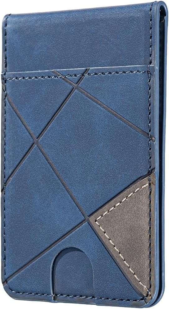 iTape Leather Magnetic Phone Wallet Compatible with Various Phone Models Android and iOS, Magnetic card holder with vertical prism Ultra-thin Trifold Wallet Card Holder Flip Stand Red