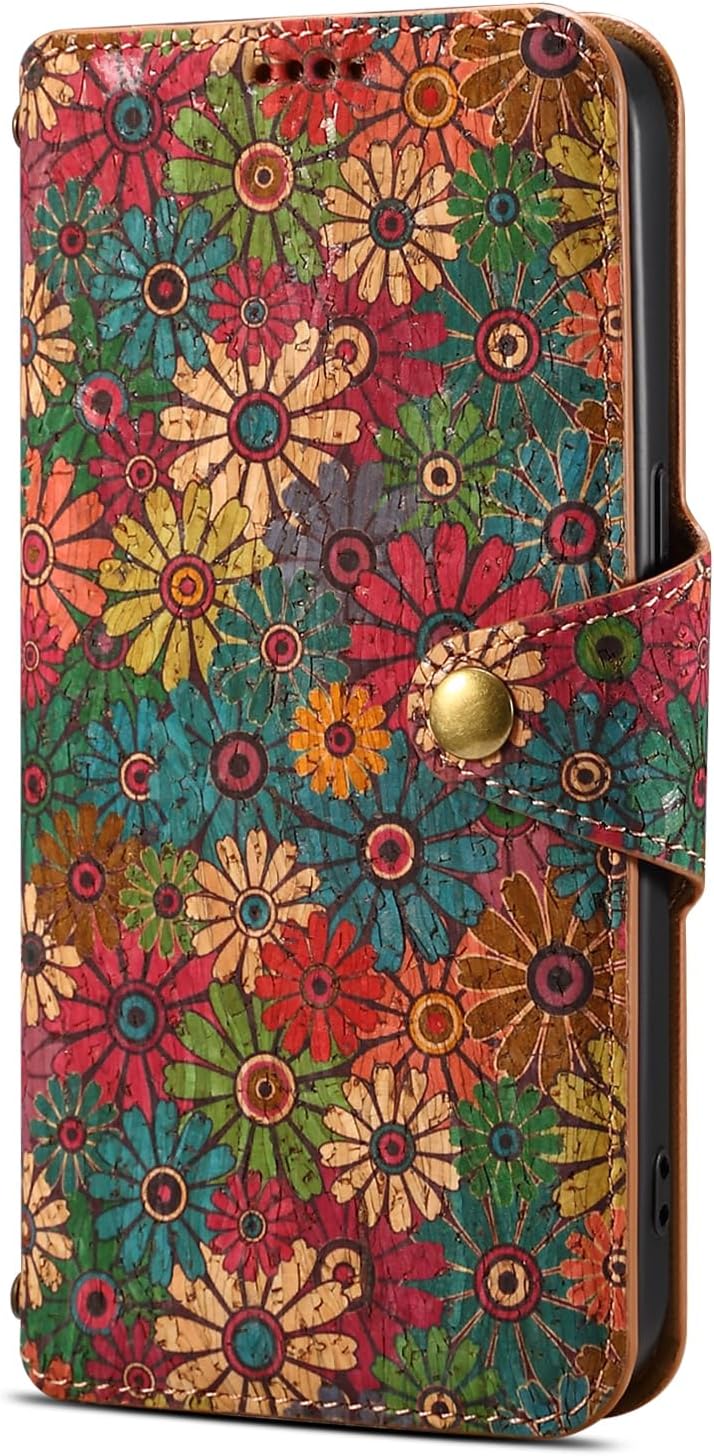 Retro Floral Pattern Phone Case for iPhone 16 Plus, Soft Touch Flip Stand Phone Case, Wallet Card Slot, Compatible with iPhone 16 Plus
