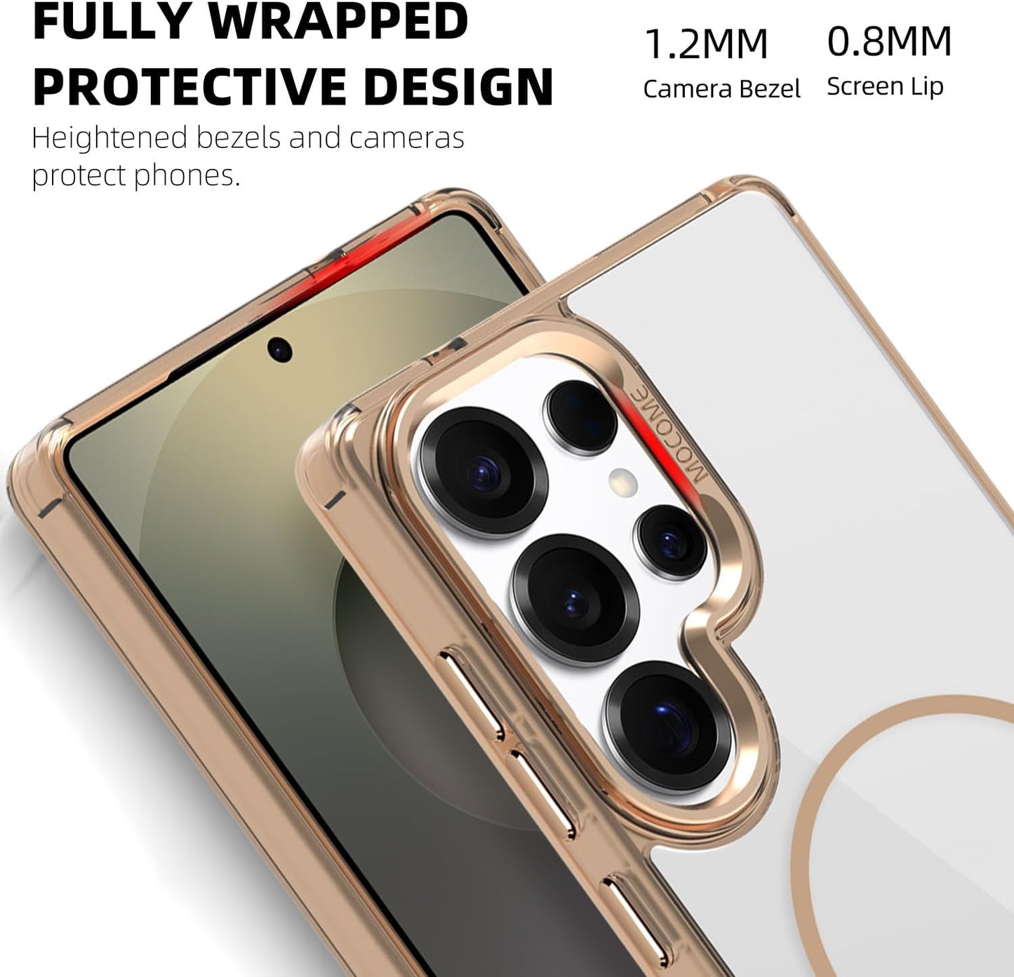 iTape Magnetic transparent phone case for Samsung Galaxy S25 Ultra, supports wireless charging, military-grade drop-proof, Car magnetic bracket 2 in 1 magnetic card holder