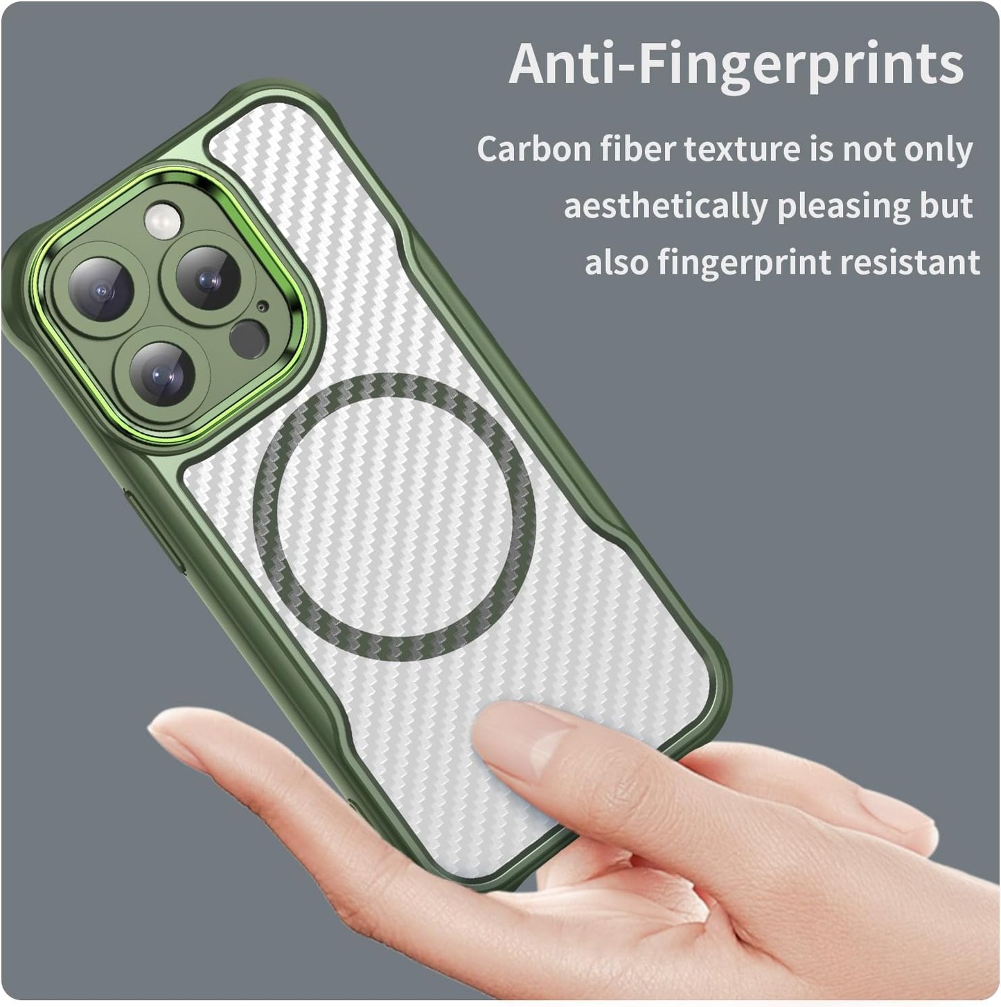 Magnetic carbon fibre case for iPhone 15 Pro, support wireless charging, carbon fibre shockproof slim case Blue