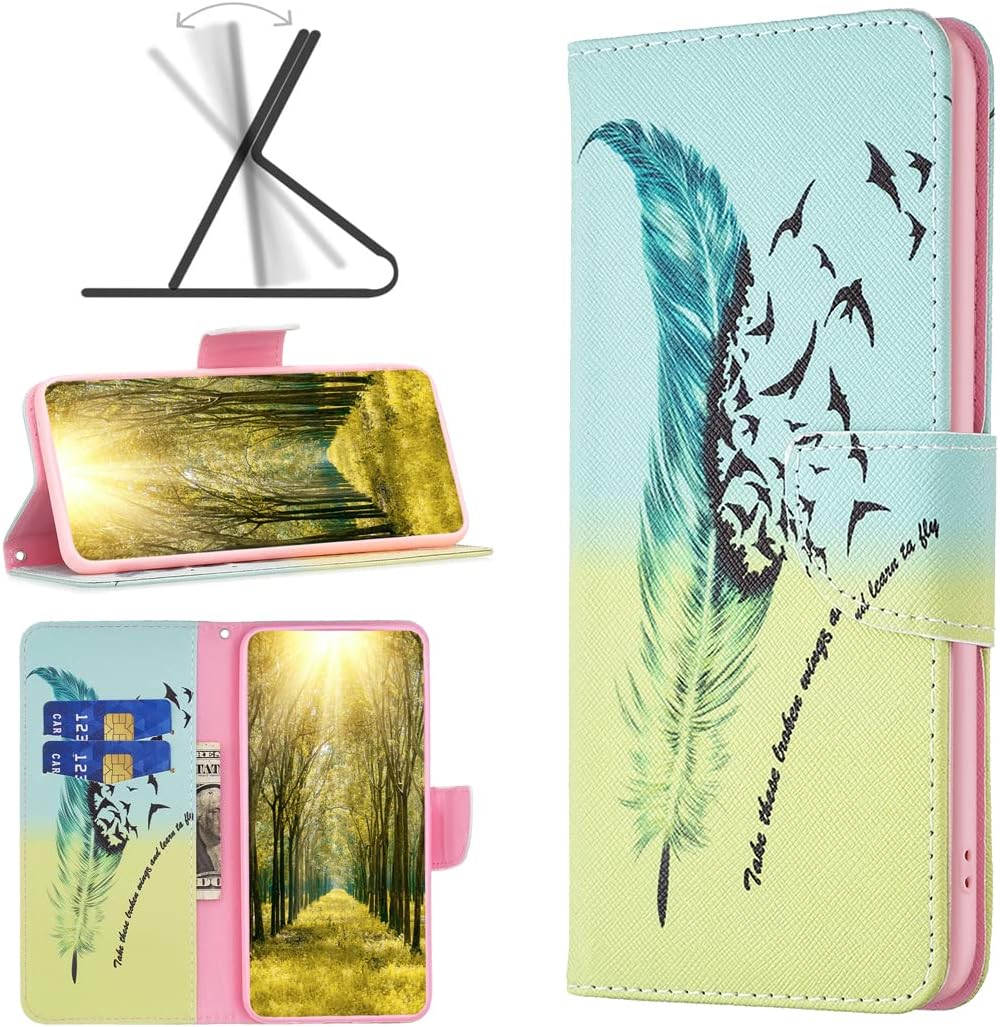 Painted phone case for iPhone 16E, magnetic closure wallet case, multiple card slots, wallet, flip cover, shockproof protection