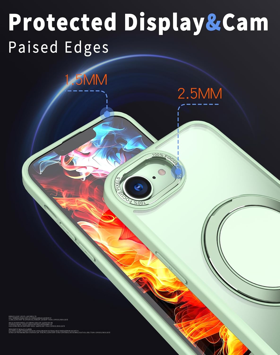 Magnetic phone case for iPhone 16E, mechanical gear 360° rotating bracket supports wireless charging, shockproof ultra-thin shell