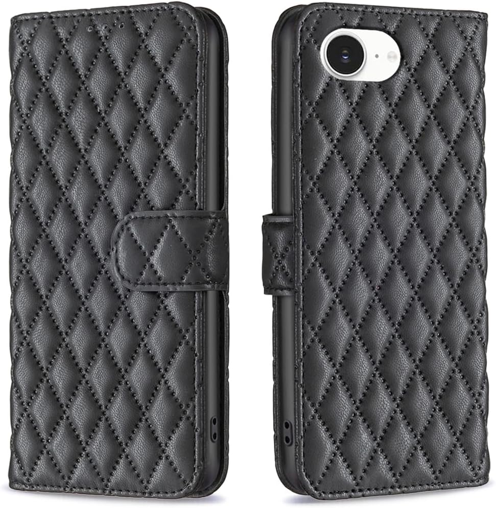 Diamond Wallet Case for iPhone 16E, Magnetic Snap Wallet Case, Flip-Stand for Shockproof Protection Green