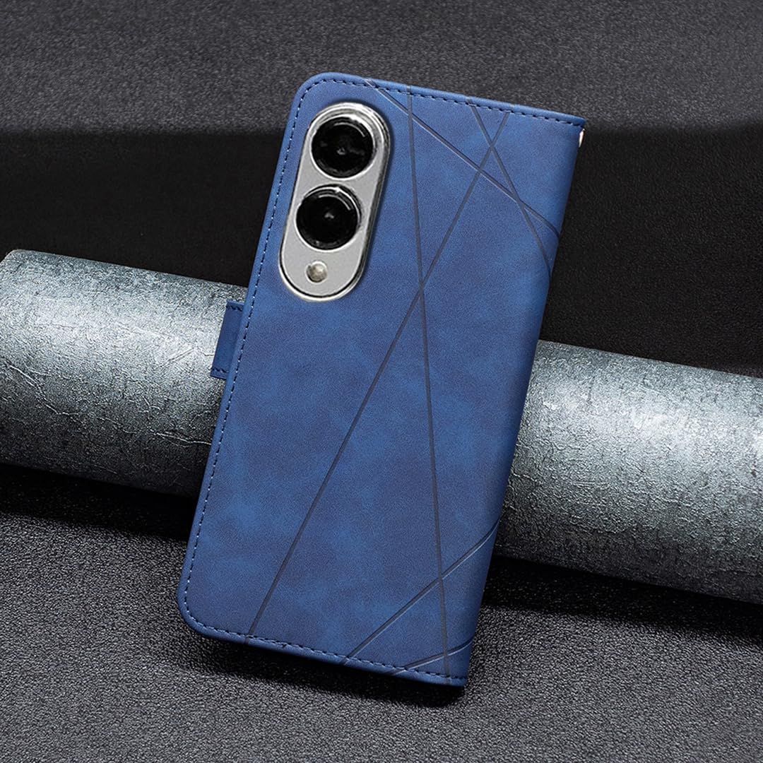 iTape Denim pebbled phone case for Samsung Galaxy S25 Edge, magnetic buckle wallet case, flip-top stand for shock protection Gray
