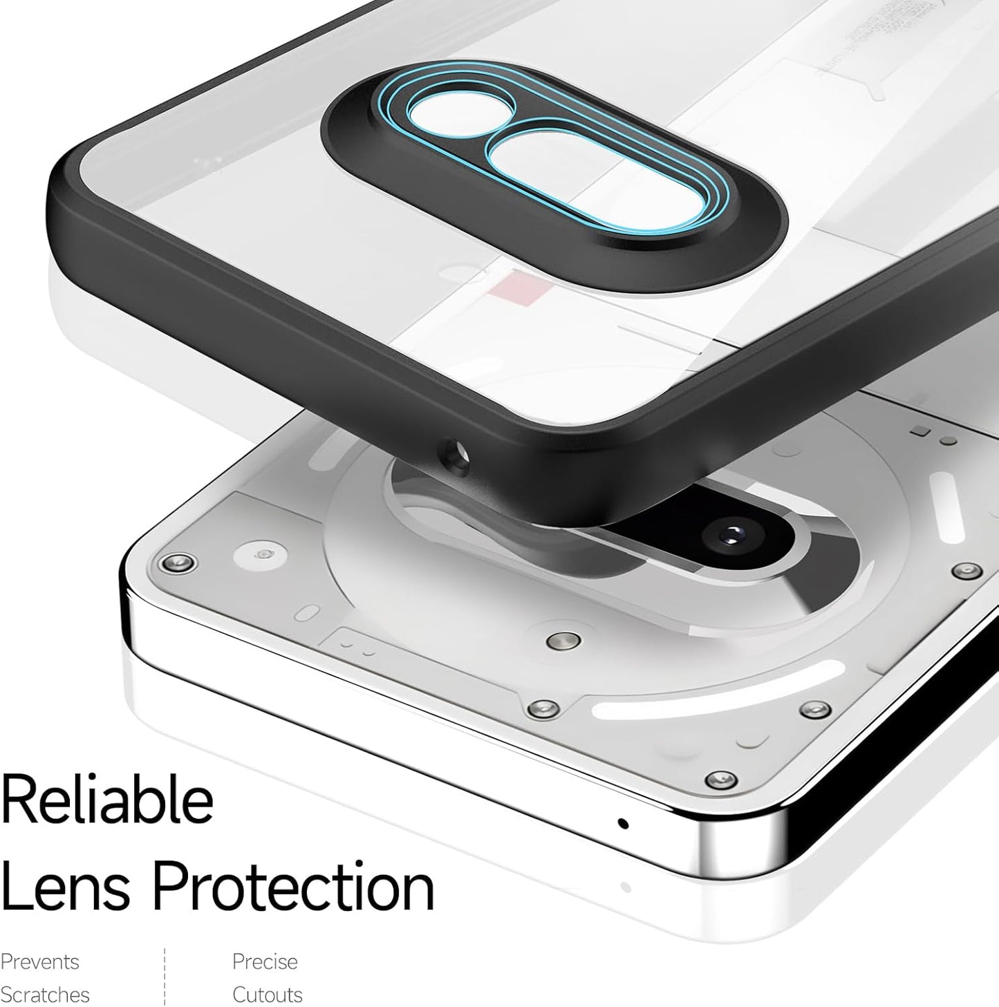 iTape Transparent line mobile phone case for Nothing Phone (3a), silicone shockproof protective case without yellowing